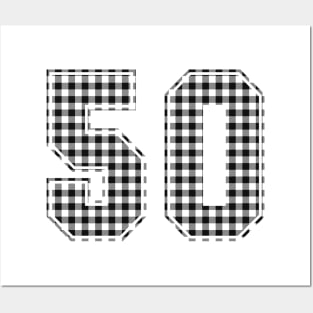 Plaid Number - 50 - Dark Posters and Art